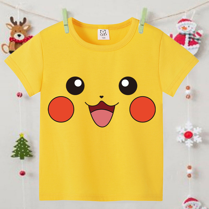 Card Sleeves Protector - Pokemons Yellow Cute Short-sleeved Top for