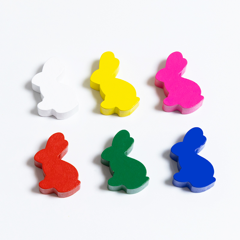 Board Game Loop - 100PCS Cute Rabbit Meeple, 25mm Wooden