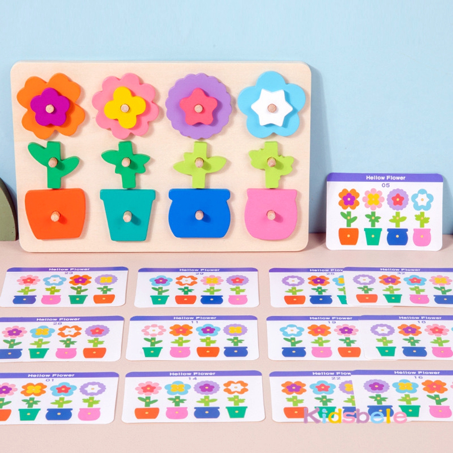 Montessori DIY Wooden Flower P - Cooperative Card Game avis et prix