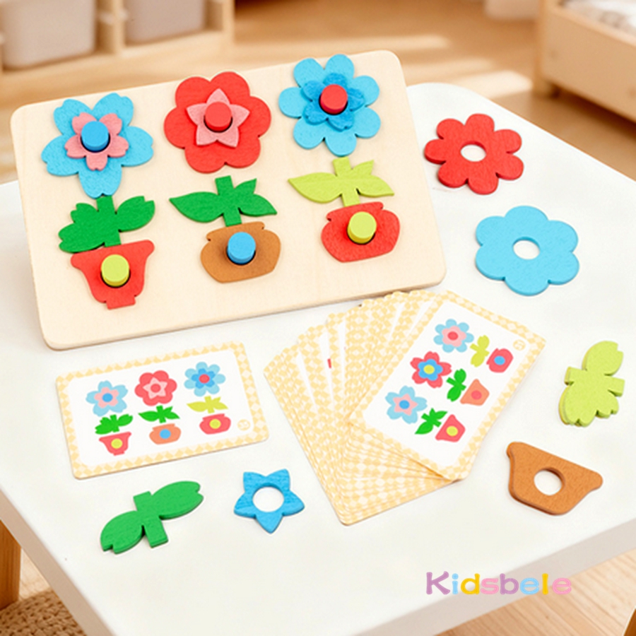 Montessori DIY Wooden Flower P - Cooperative Card Game avis et prix