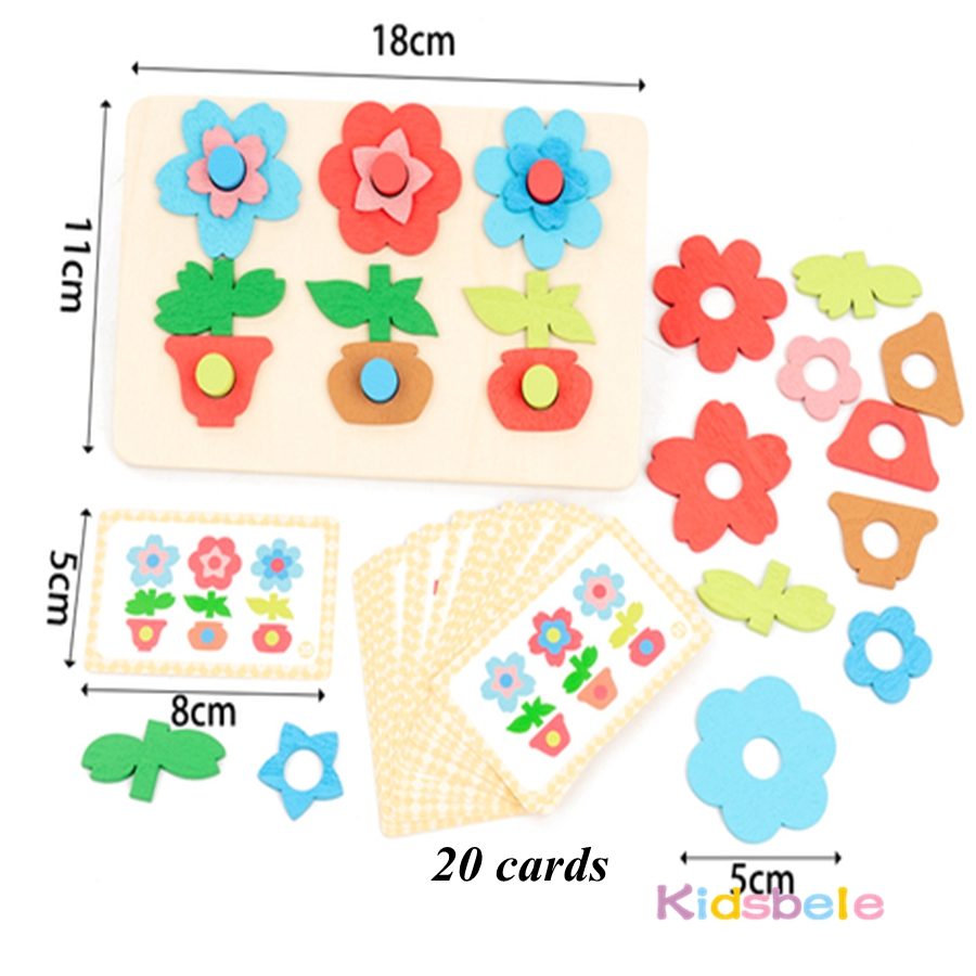 Montessori DIY Wooden Flower P - Cooperative Card Game avis et prix