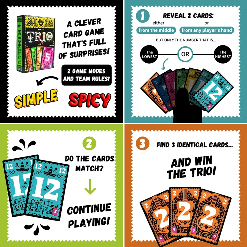 Strategic Card Board Game TRIO - Cooperative Card Game avis et prix