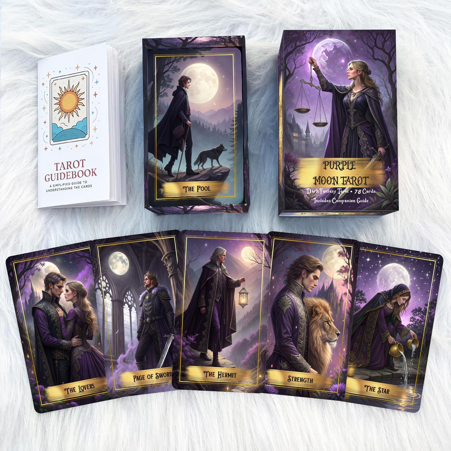 Purple Moon Tarot Cards Deck w - Board Game Oracle avis et prix