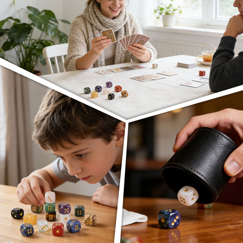 1pc Natural Stone Crystal Dice - Board Game Loop avis et prix